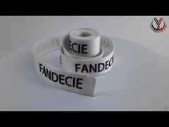 당신을 위해 무광택 검정색 로고가 인쇄된 의류 맞춤형 고무 밴드를 소개합니다.