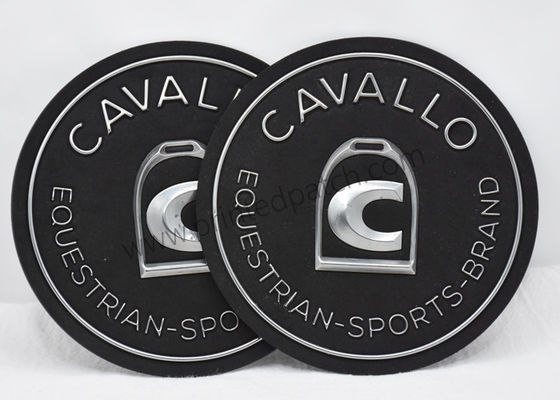 2 밀리미터는 열 가소성 폴리우레탄 수지 엠보싱되 패치 OEKO 검정색 3D 스웨이드 브랜드에 은을 입힙니다